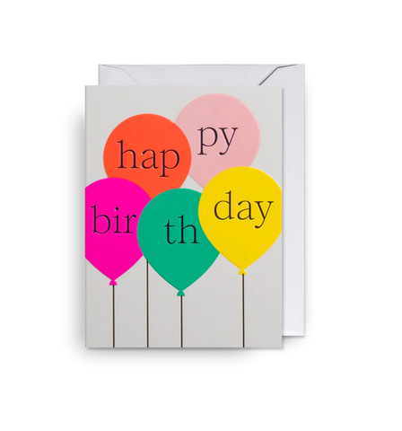 Happy Birthday Colourful Balloons Mini Card