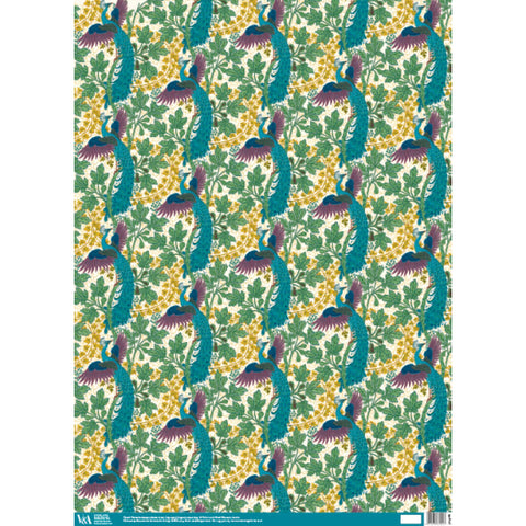 Fig And Peacock Wallpaper Gift Wrap