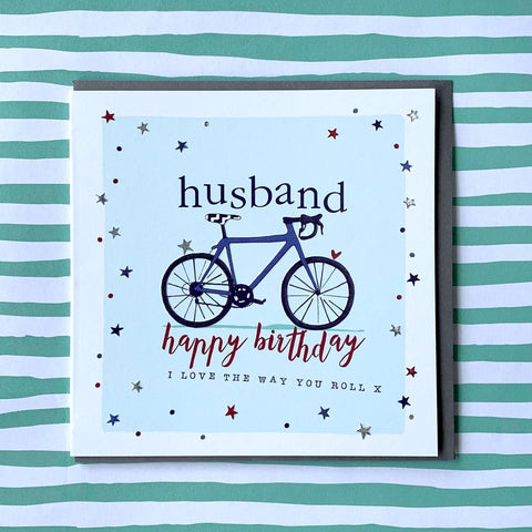 Husband Cycling Birthday Card by Molly Mae