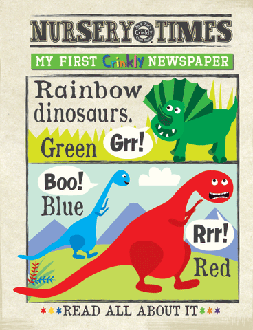 Rainbow Dinosaurs Crinkly Newspaper by Nursery Times