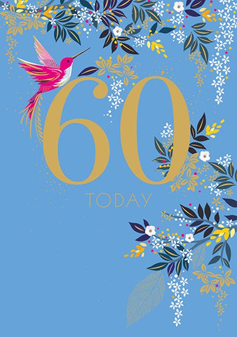Hummingbird 60 Today Birthday Card