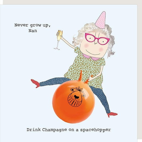 Champagne & Spacehopper Nan Card