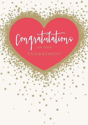 Congratulations Engagement Heart Card