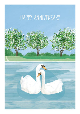 Anniversary Swans Card by The Art File