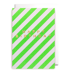 Diagonal Stripes Happy Birthday Card