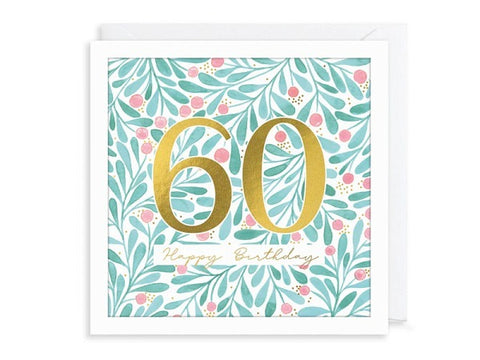 60 Blue Floral Card