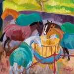Horses, Behind Dove House Card