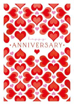 Tiled Hearts Anniversary Card
