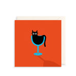 Cat In Wine Glass Card