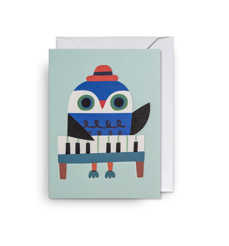 Piano Owl Mini Card