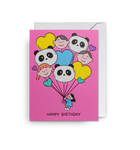 Panda Balloons Mini Birthday Card