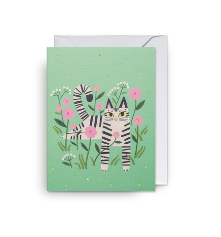 Pink Meadow Cat Mini Card