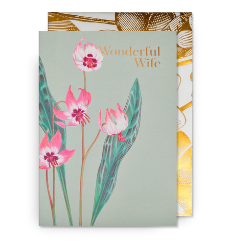 Wonderful Wife Floral Greeting Card