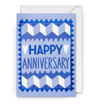 Happy Anniversary Blue Pattern Card