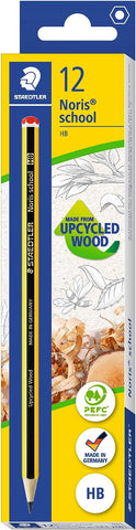 12 Noris School Upcycled Wood HB Pencils Pack