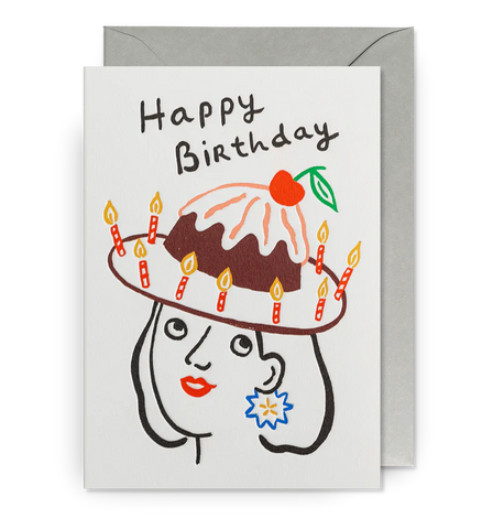 Happy Birthday Cake Hat Card