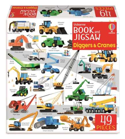 Book and Jigsaw: Diggers and Cranes