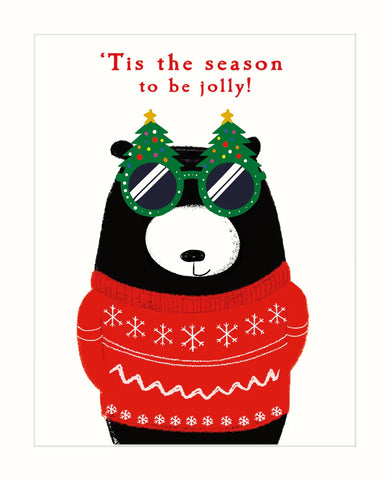 Bear Christmas Glasses Card