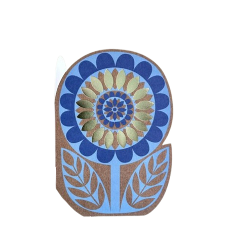 Flower - Blue & Gold Card