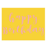 Happy Birthday Tiddly Calligraphy Card