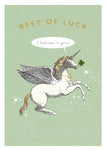 Best of Luck Unicorn Card