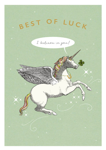 Best of Luck Unicorn Card