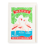 Birthday Flamingos Card