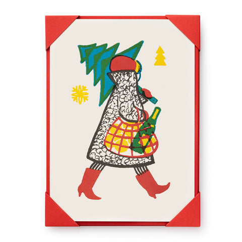 Festive Lady Pack Of 5 Cards