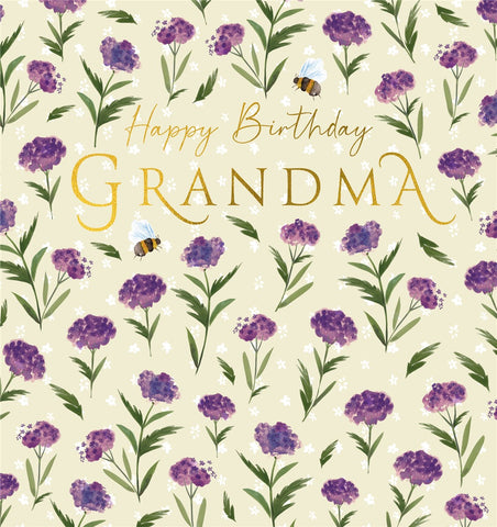 Grandma Purple Flowers Card