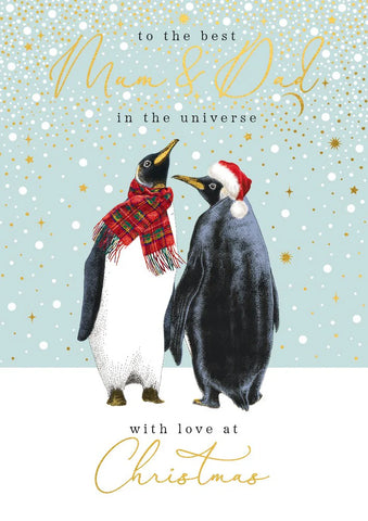 Mum & Dad Penguins Christmas Card