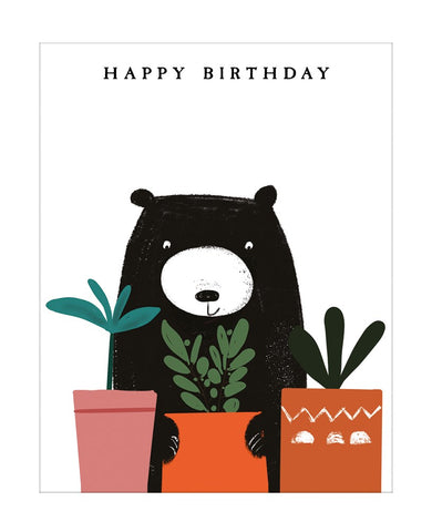Bear & Potted Plants Card