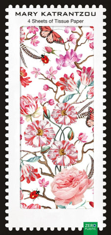 Red Floral Tissue Paper