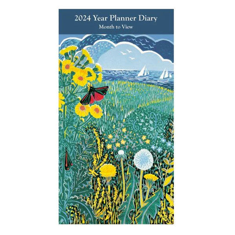 Costal Flowers 2024 Small Year Planner DIary