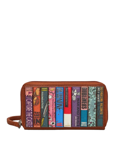 Brown Vegan Classic Bookworm Zip Around Purse