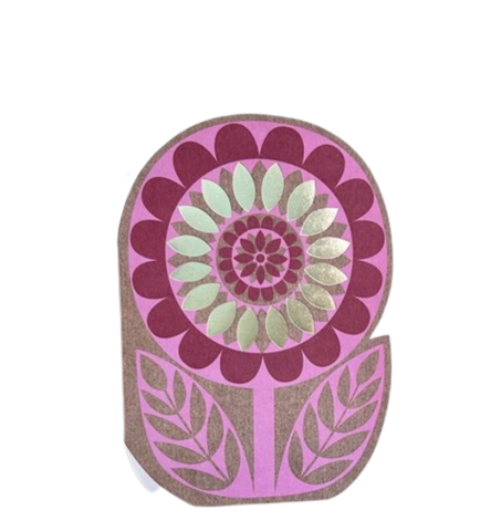 Flower - Pink & Gold Card