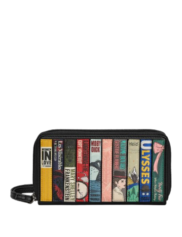 Black Vegan Classic Bookworm Zip Around Purse