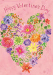 Happy Valentine's Day Floral Heart Card