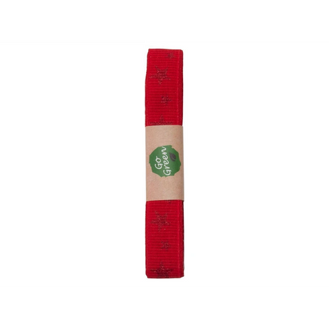 Sparkle Star Cotton Ribbon (Red)
