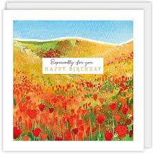 Poppy Field Birthday Card