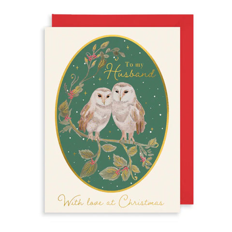 Husband Owl Christmas Card