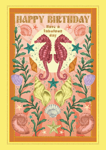 Happy Birthday Seahorses Card