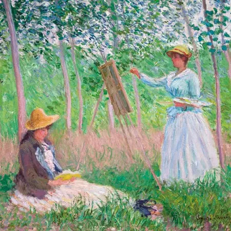 Suzanne Reading and Blanche Painting Card
