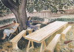 Two Women Sitting in a Garden Card