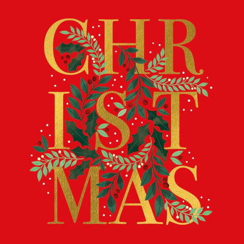 Red Christmas Text Charity 6 Pack