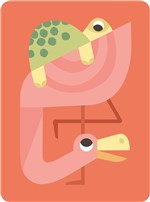 Zig Zag Zoo Flamingo and Turtle Card