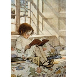 A Girl Reading Card