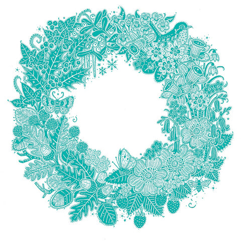 Four Seasons Wreath Card by Samuel Winterbourn