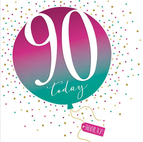 Balloon 90 Today Birthday Card