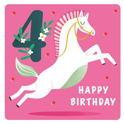 Horse 4th Birthday Card