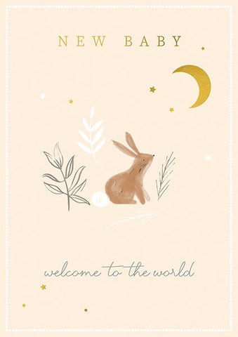 Baby Yellow Bunny & Moon Card